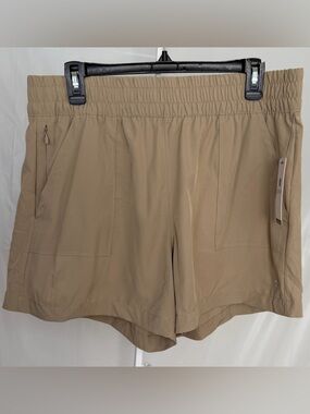 Apana Yoga Shorts Large Tan Elastic Waist Active Lounge NWT